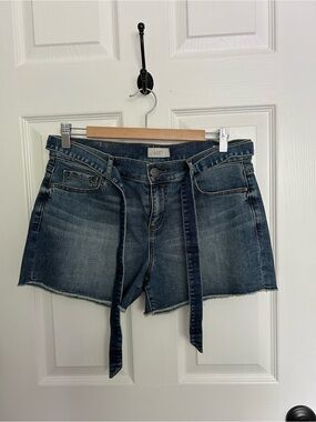 LOFT NWOT Blue Denim Shorts with Tie Waist